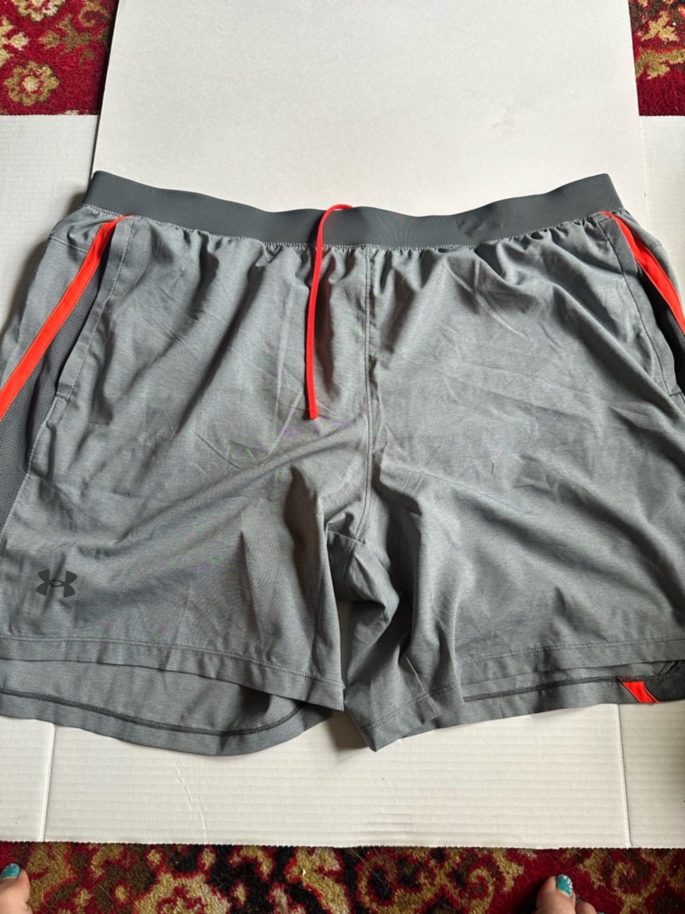 Under Armour Men's Gray Athletic Shorts with Orange Accents NEW 3X.